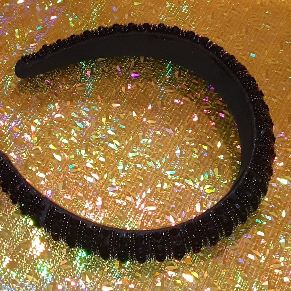 Black beaded headband